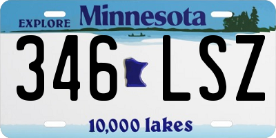 MN license plate 346LSZ