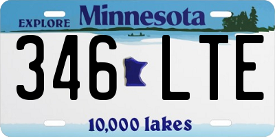 MN license plate 346LTE