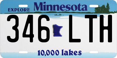 MN license plate 346LTH