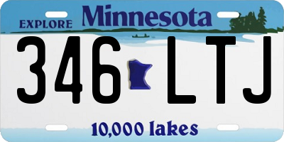 MN license plate 346LTJ