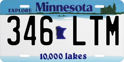 MN license plate 346LTM