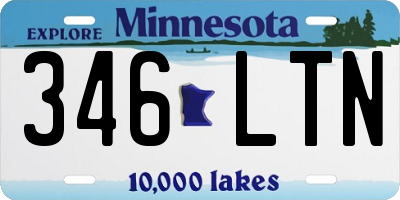 MN license plate 346LTN