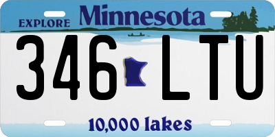 MN license plate 346LTU
