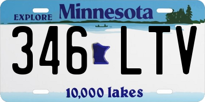 MN license plate 346LTV