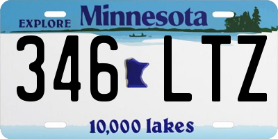 MN license plate 346LTZ