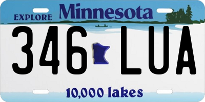 MN license plate 346LUA