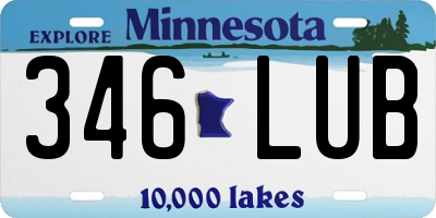 MN license plate 346LUB