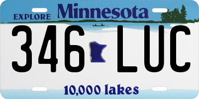 MN license plate 346LUC