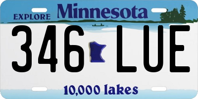 MN license plate 346LUE