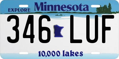 MN license plate 346LUF