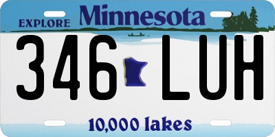 MN license plate 346LUH