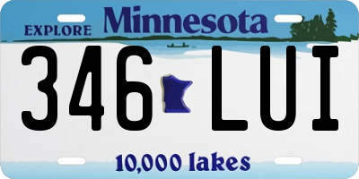 MN license plate 346LUI