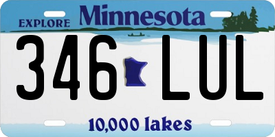 MN license plate 346LUL