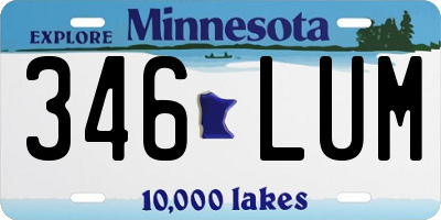 MN license plate 346LUM