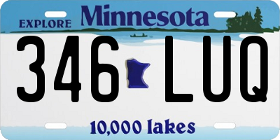 MN license plate 346LUQ