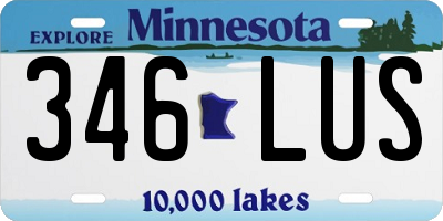 MN license plate 346LUS