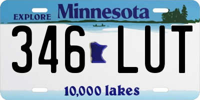 MN license plate 346LUT