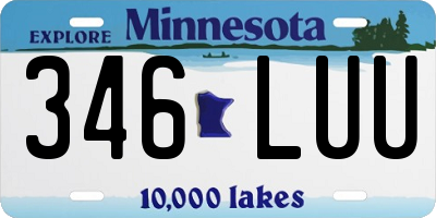 MN license plate 346LUU