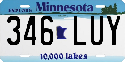 MN license plate 346LUY