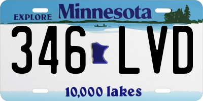 MN license plate 346LVD