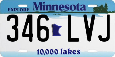 MN license plate 346LVJ
