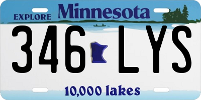MN license plate 346LYS