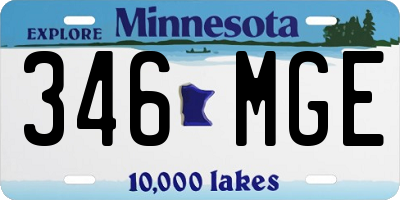 MN license plate 346MGE