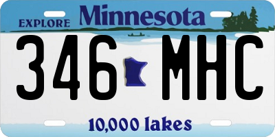 MN license plate 346MHC