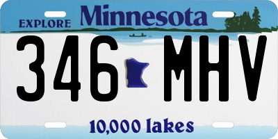 MN license plate 346MHV