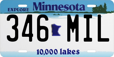 MN license plate 346MIL