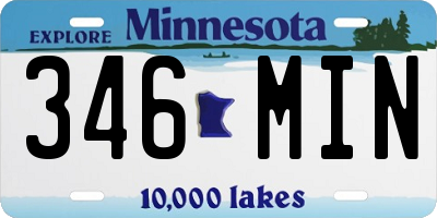 MN license plate 346MIN
