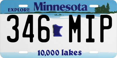 MN license plate 346MIP