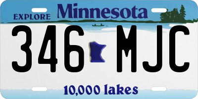 MN license plate 346MJC