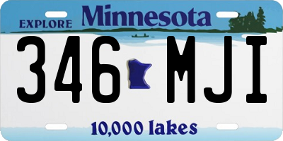 MN license plate 346MJI