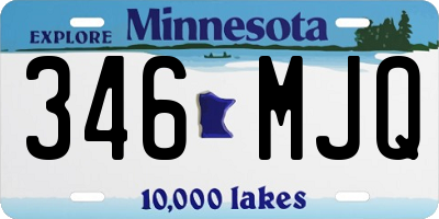 MN license plate 346MJQ