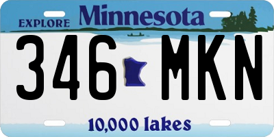 MN license plate 346MKN