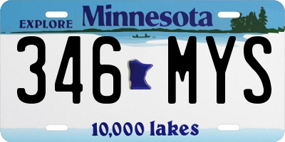 MN license plate 346MYS