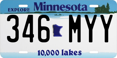 MN license plate 346MYY