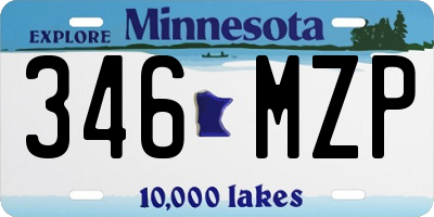 MN license plate 346MZP