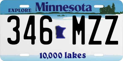 MN license plate 346MZZ