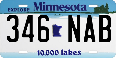 MN license plate 346NAB