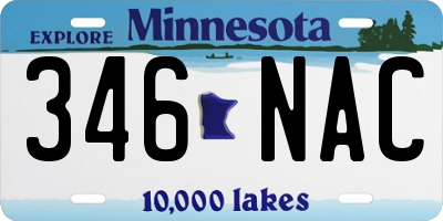 MN license plate 346NAC