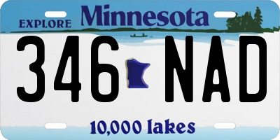 MN license plate 346NAD