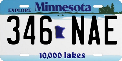 MN license plate 346NAE
