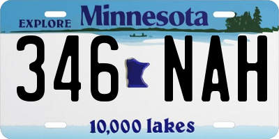 MN license plate 346NAH