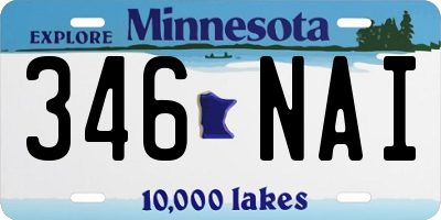 MN license plate 346NAI