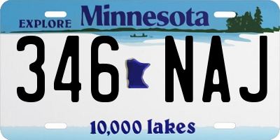 MN license plate 346NAJ
