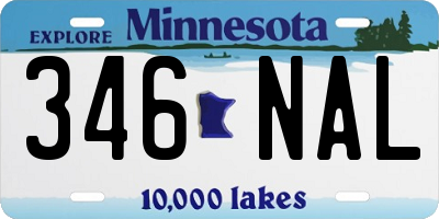 MN license plate 346NAL