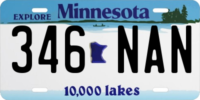 MN license plate 346NAN