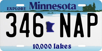 MN license plate 346NAP